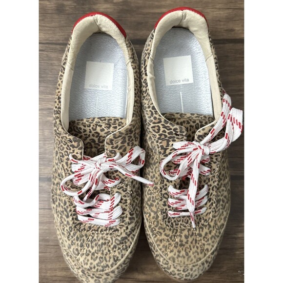 Dolce Vita Laini Sneaker | Tan Leopard Print Suede | Women’s 9.5 | New w/no Tags - Picture 5 of 11